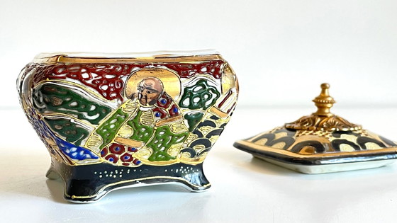 Image 1 of  Chinese porcelain and brass box Early 20th century