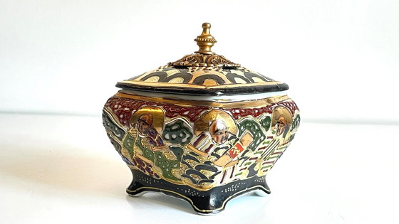 Image 1 of  Chinese porcelain and brass box Early 20th century