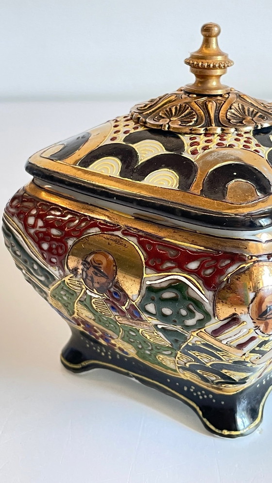 Image 1 of  Chinese porcelain and brass box Early 20th century