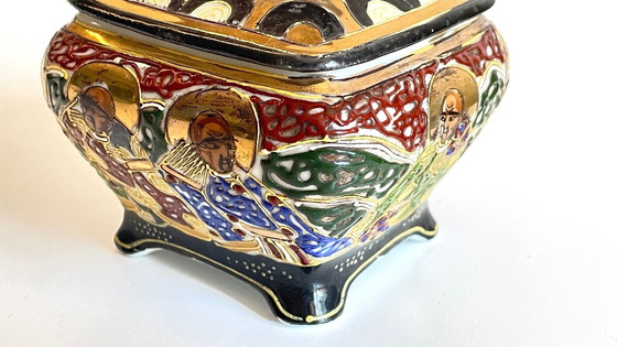 Image 1 of  Chinese porcelain and brass box Early 20th century