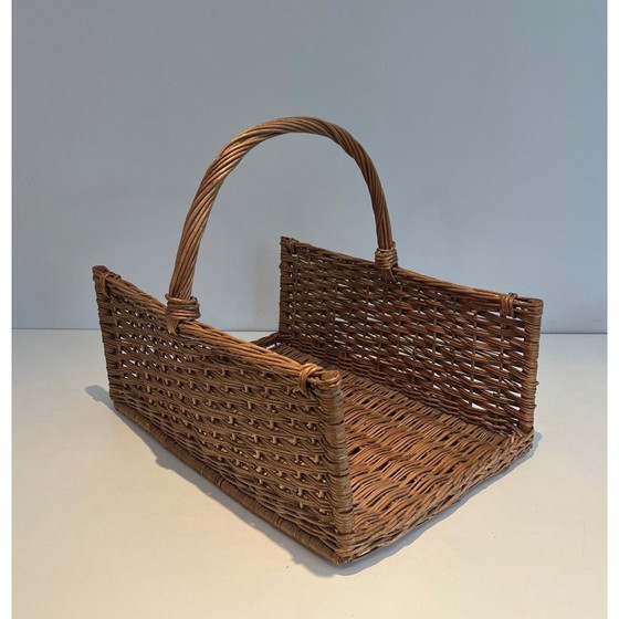 Image 1 of Portalegna vintage in rattan, Francia 1970