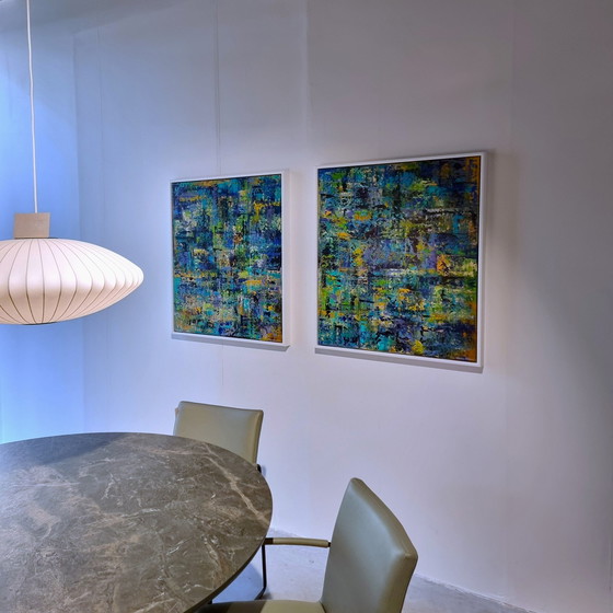 Image 1 of Frances Eckhardt - 80x90 Abstract Paintings No. 202306 Diptych