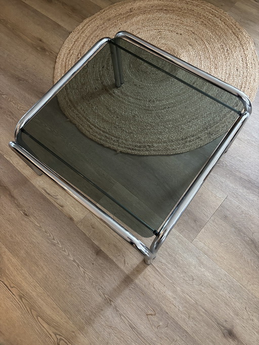 Space age chrome tubular coffee table