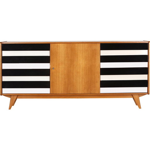 Vintage U 460 wooden lowboard by Jiri Jiroutek for Interier Praha, Czechoslovakia 1960s
