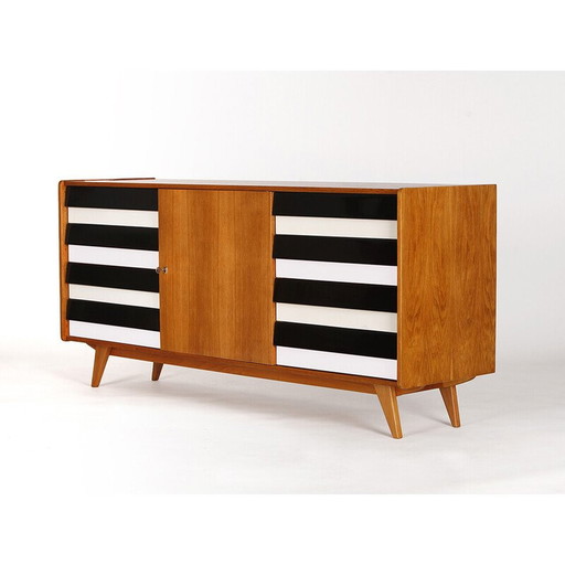 Vintage U 460 wooden lowboard by Jiri Jiroutek for Interier Praha, Czechoslovakia 1960s