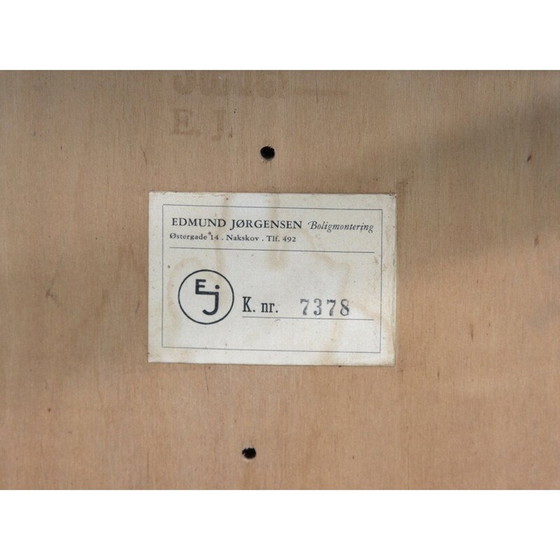 Image 1 of Vintage office armchair in teak and black leather by Erik Kirkegaard for Hong Stolefabrik