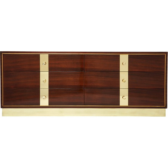 Image 1 of Cassettiera vintage in palissandro italiano e ottone di Isa Bergamo, 1950