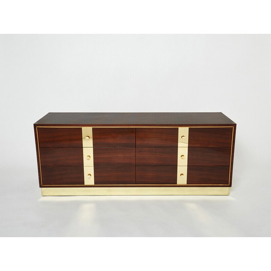 Image 1 of Cassettiera vintage in palissandro italiano e ottone di Isa Bergamo, 1950