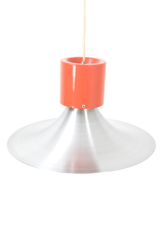 Image 1 of Lampe suspendue vintage avec détails orange