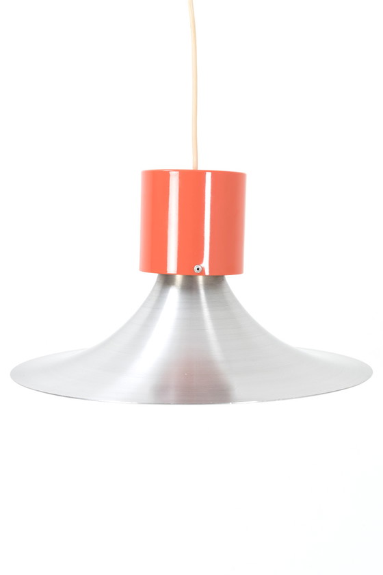 Image 1 of Lampe suspendue vintage avec détails orange