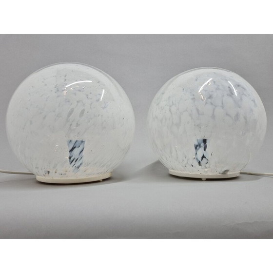 Image 1 of Pair of mid century glass table lamps, 1970s
