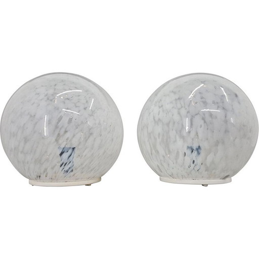 Pair of mid century glass table lamps, 1970s