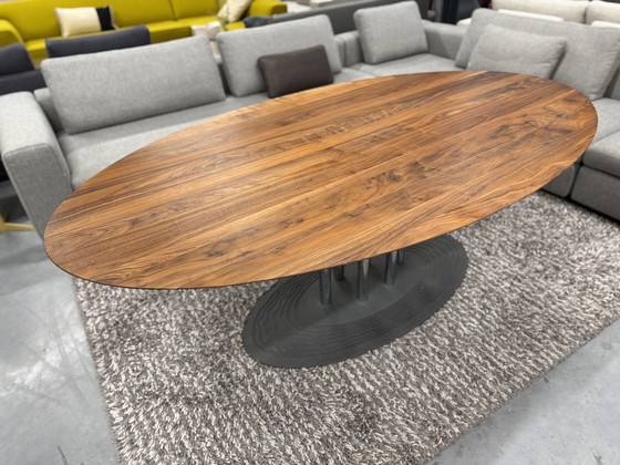 Image 1 of Leolux Thebe Dining Room Table Oval Walnut Wood 220X120