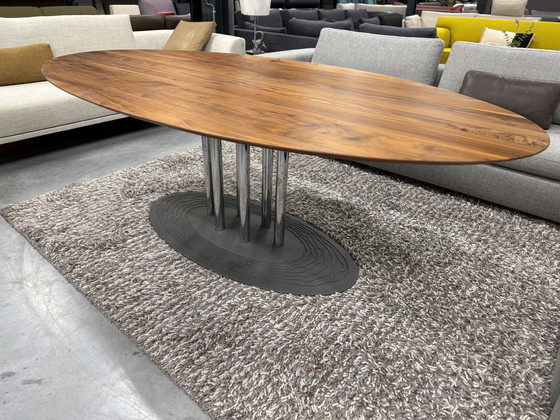 Image 1 of Leolux Thebe Dining Room Table Oval Walnut Wood 220X120