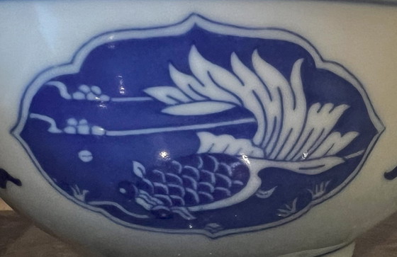 Image 1 of Chinese Porcelain Dinnerware, 4 Dishes And Two Cups