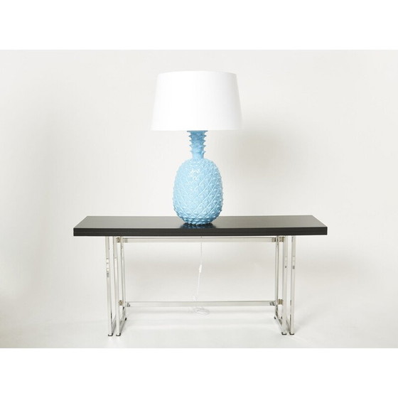 Image 1 of Lampada vintage a forma di ananas in ceramica blu di Tommaso Barbi, Italia 1970