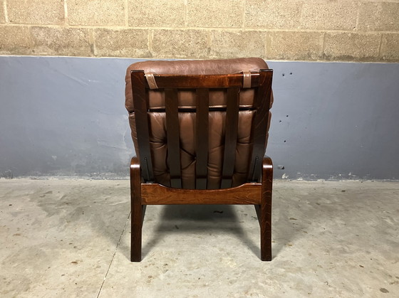 Image 1 of Fauteuil inclinable design danois en cuir