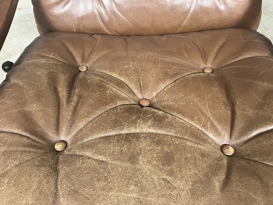 Image 1 of Fauteuil inclinable design danois en cuir