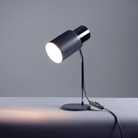 Image 1 of Vintage Table Lamp In Chrome And Gray Metal by Josef Hurka for Napako 1960s