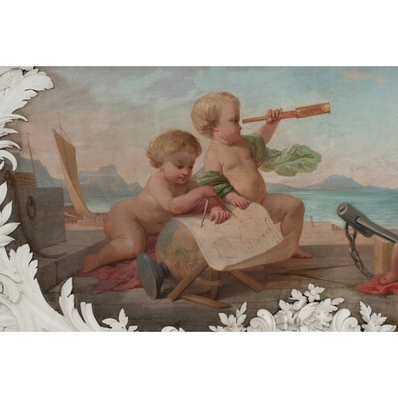 Image 1 of Pair of vintage paintings representing allegories, 1880