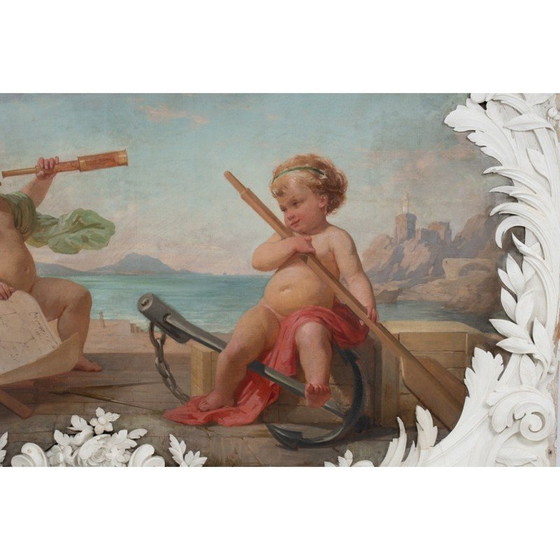 Image 1 of Pair of vintage paintings representing allegories, 1880