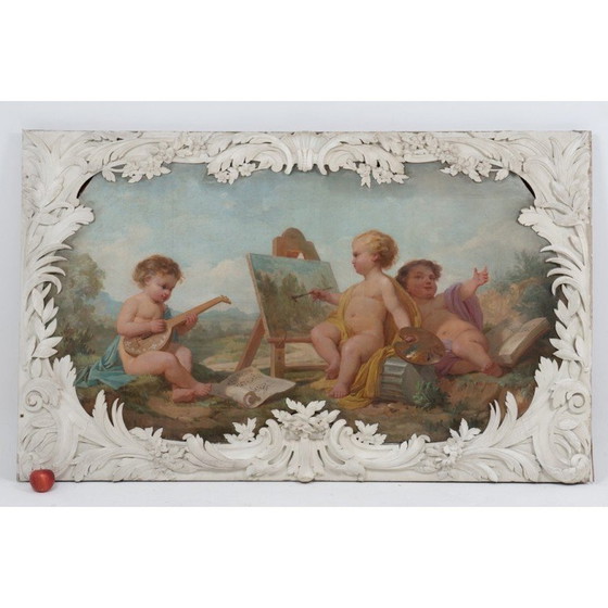 Image 1 of Pair of vintage paintings representing allegories, 1880