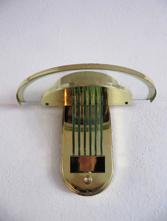 Image 1 of Wall Lamp Regency Style Italy Polished Glass Gilded Brass