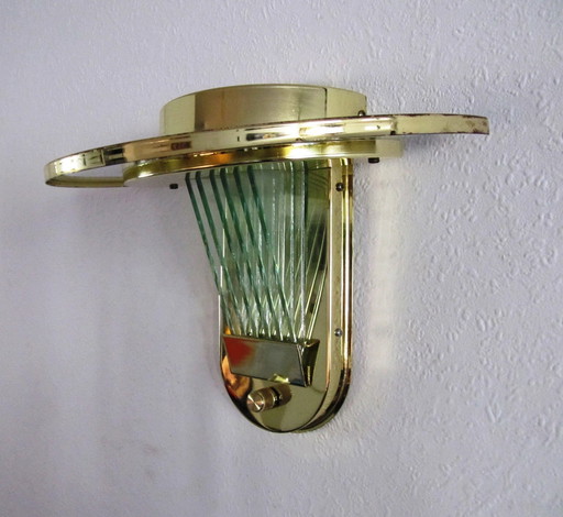 Wall Lamp Regency Style Italy Polished Glass Gilded Brass