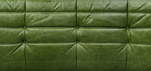 Ligne Roset Togo 3 Seater Green Leather