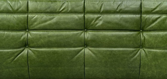 Image 1 of Ligne Roset Togo 3 Seater Green Leather