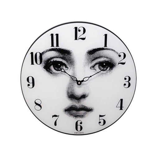 1990S Wall Clock In Glass By Fornasetti. Made In Italy