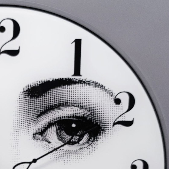 Image 1 of 1990S Wall Clock In Glass By Fornasetti. Made In Italy