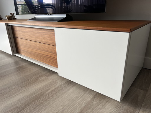 Karat Tv Furniture White With Walnut