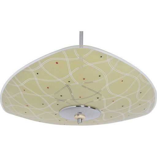 Vintage chrome-plated glass suspension, Czechoslovakia 1970