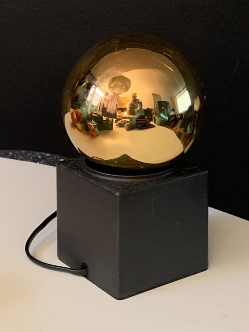 Lámpara de bola de espejo vintage Philips dorada