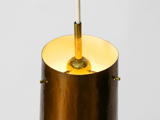 Image 1 of Beautiful Mid Century Modern pendant lamp made of copper shaped like a cone