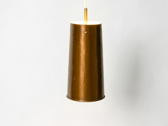 Image 1 of Beautiful Mid Century Modern pendant lamp made of copper shaped like a cone