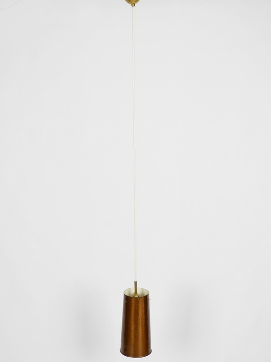 Image 1 of Beautiful Mid Century Modern pendant lamp made of copper shaped like a cone