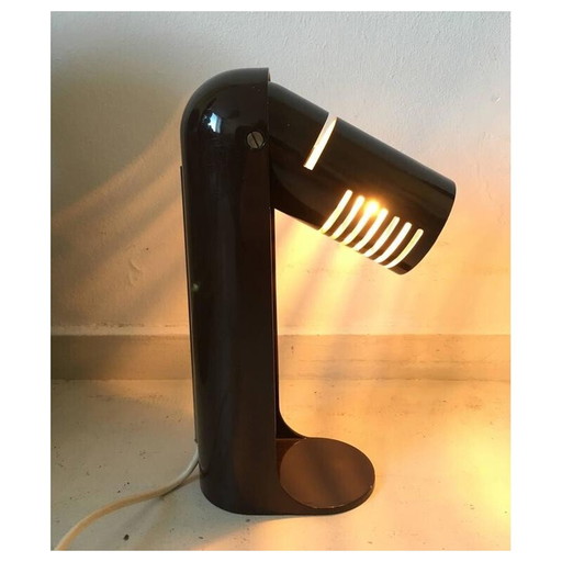  Lampada da scrivania Leuka "Flip Top" in acciaio marrone italiano, Richard CARRUTHERS - anni '70