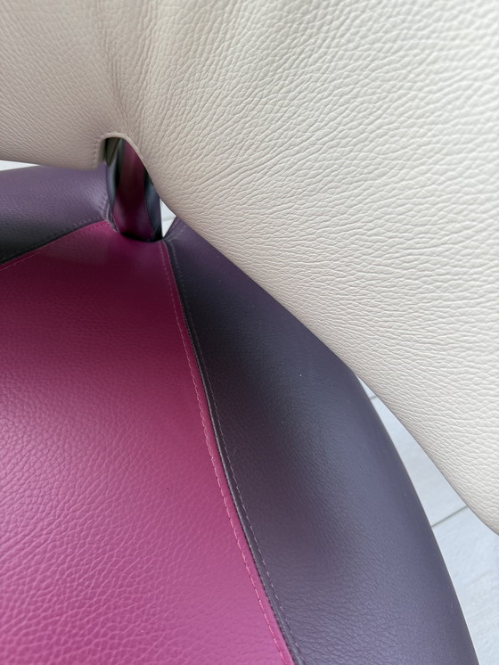 Image 1 of Leolux Pallone Armchair Purple/White Leather