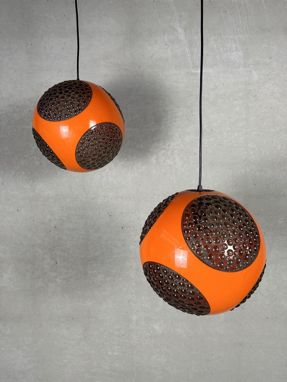 Image 1 of 2x Massive space age globes - hanging lamps