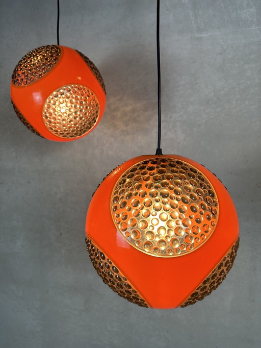 2x Massive space age globes - hanging lamps