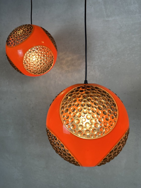 Image 1 of 2x Massive space age globes - hanging lamps