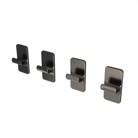 Image 1 of Set di 4 grucce vintage in plastica marrone, Italia 1960