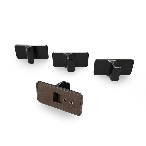 Image 1 of Set di 4 grucce vintage in plastica marrone, Italia 1960