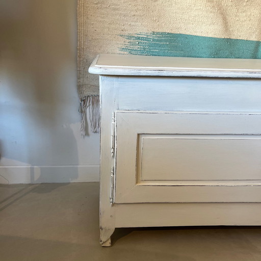 White patina wood sideboard