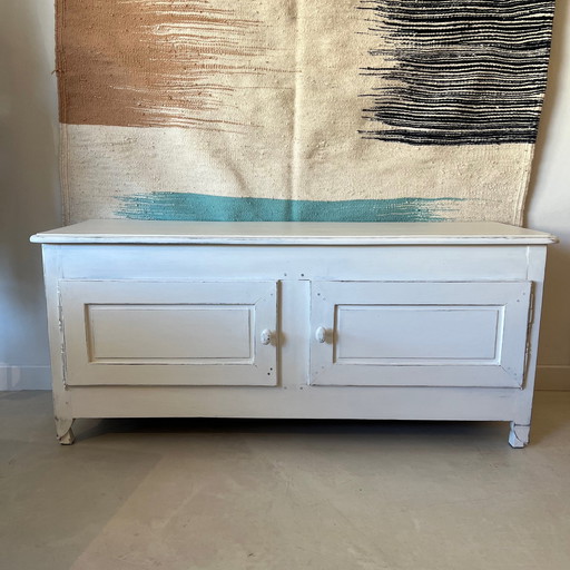 White patina wood sideboard