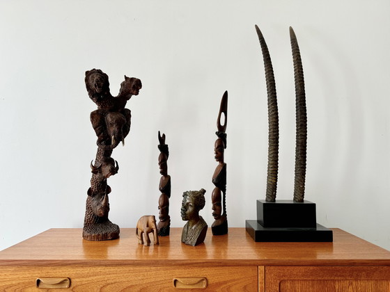 Image 1 of African Carved Wooden Figures