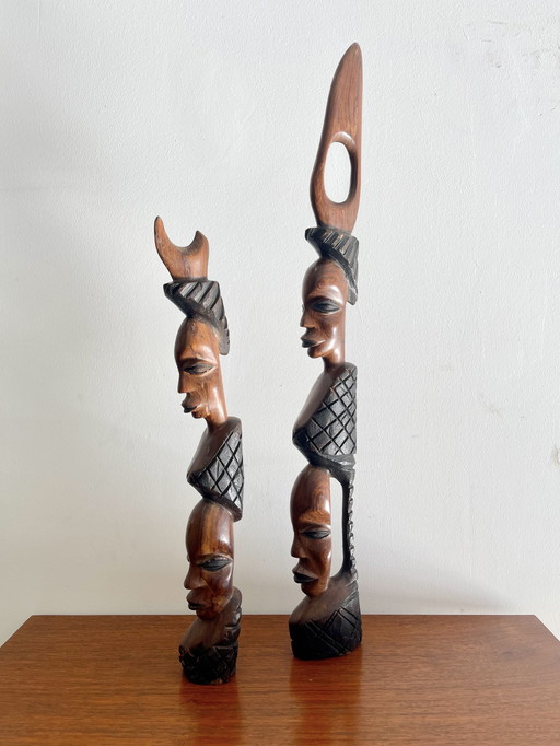 African Carved Wooden Figures