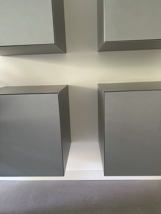 4x Pastoe Cabinets Silver Gray